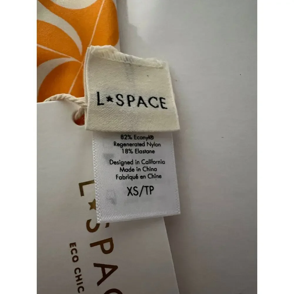 NWT L*Space Women's Avery Wrap-Style Beach Bikini Top Orange Cream Size XS